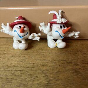 2 x Vintage Snowman mascot figure 1976 Innsbruck Olympic Winter Games